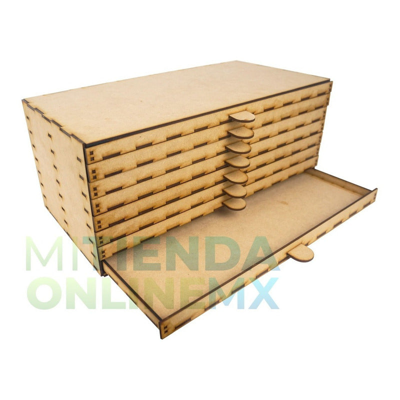 Caja Organizador Para Lápices De Colores Arte Mdf 3 Mm