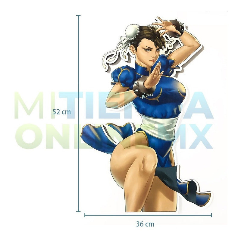 Cuadro Chun Li Street Fighter Anime Mdf 6 Mm - Mediano