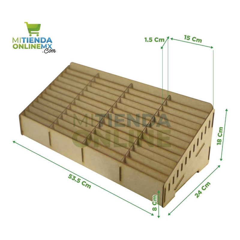 Caja Comandero Organizador Mdf Con 48 Espacios