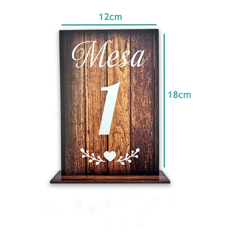 Kit Decoración Boda Numero De Mesa 30 Pz