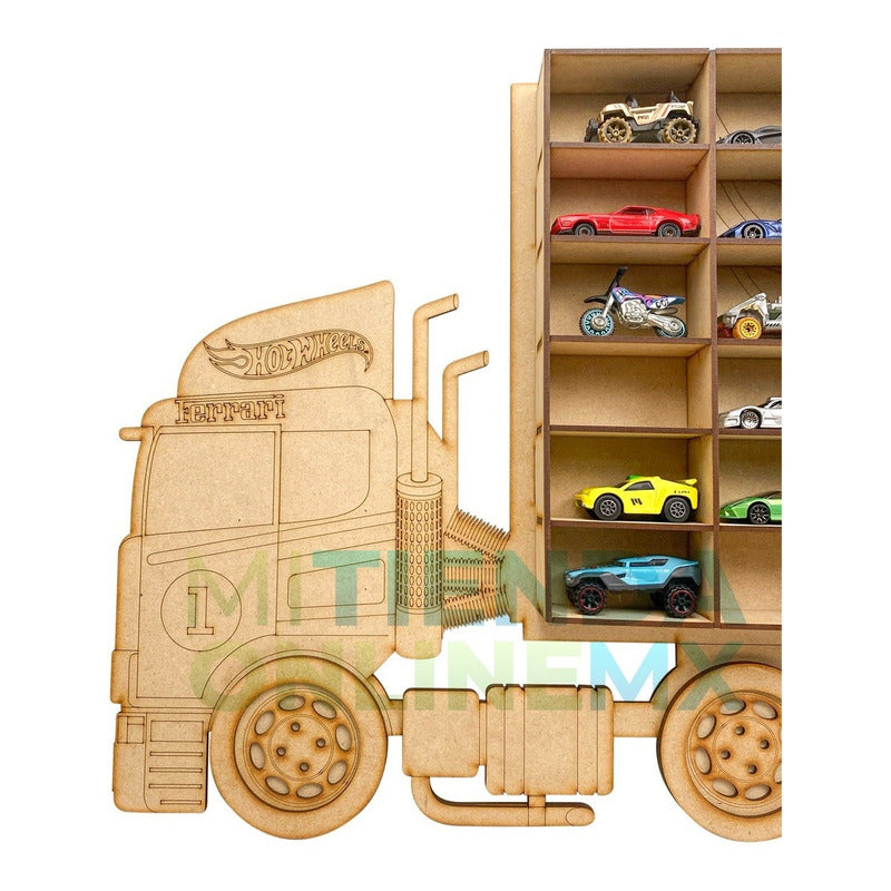 Exhibidor Coleccionador Repisa Trailer Camión Hot Wheels Mdf