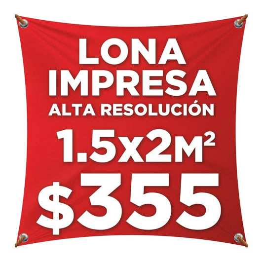 Lona Impresa 1.5x2m Personalizada Publicidad Eventos Anuncio