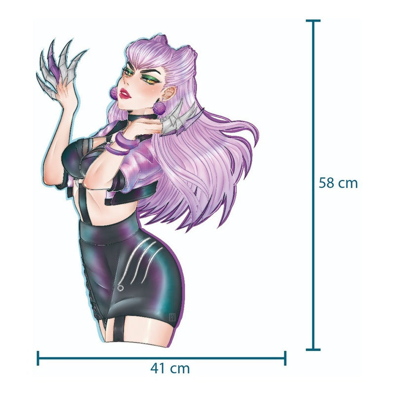 Cuadro Evelynn League Of Legends Anime Mdf 6 Mm - Mediano