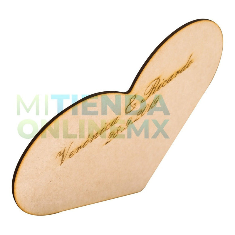 Corazon Firmas Personalizado Boda Recuerdo San Valentin Mdf