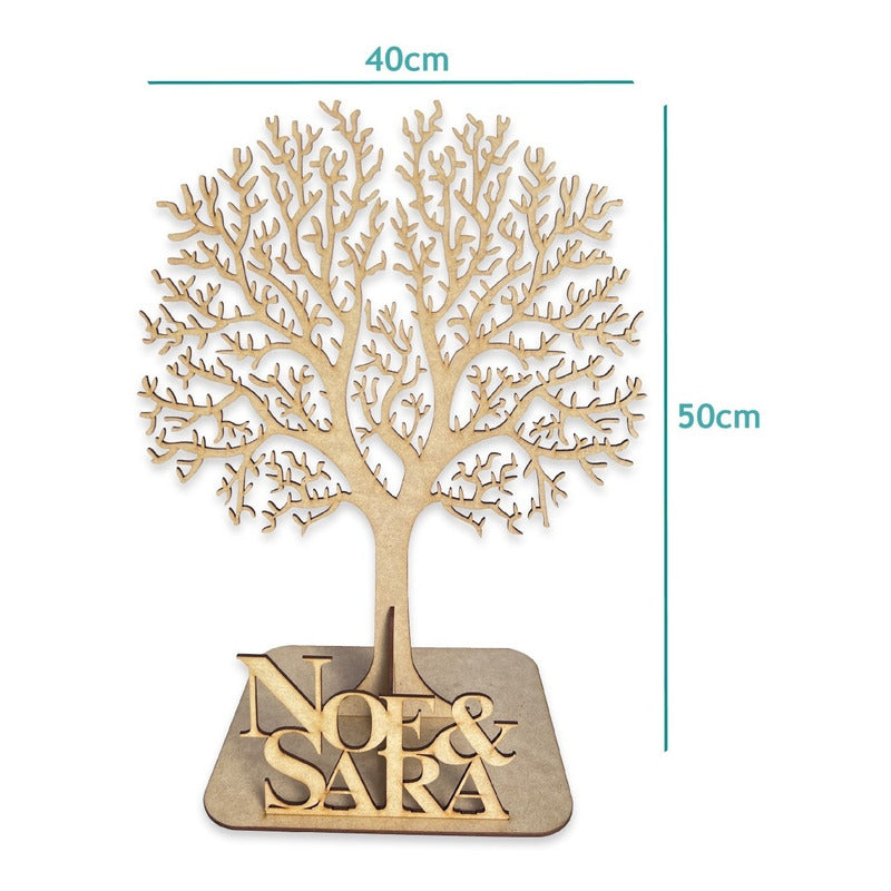 Kit Decoración Boda Arbol Cuadros Numero Mesa Caja Sobres