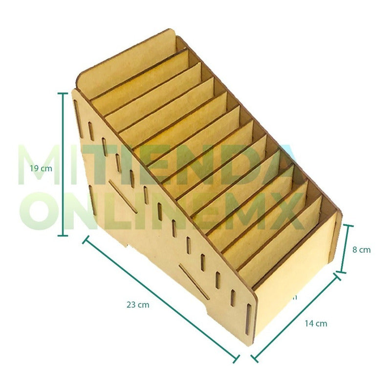 Caja Comandero Organizador Mdf Con 12 Espacios