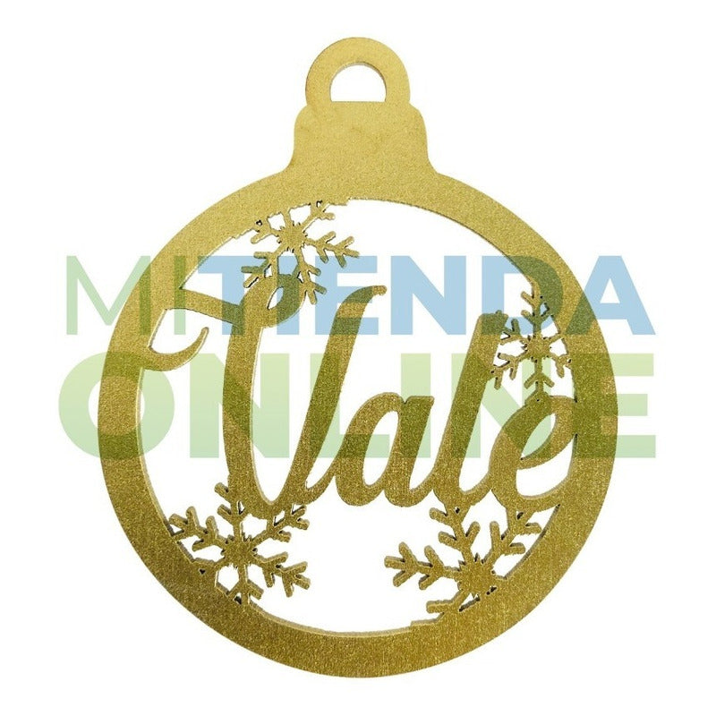 Kit 32 Esferas Navidad Personalizada Nombre Color Oro 10cm