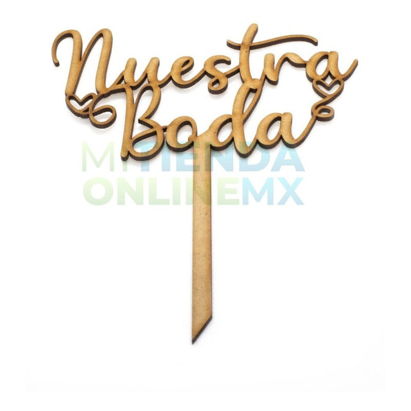 10 Letreros Pastel Cake Topper Variedad Fiesta - Mdf 3mm