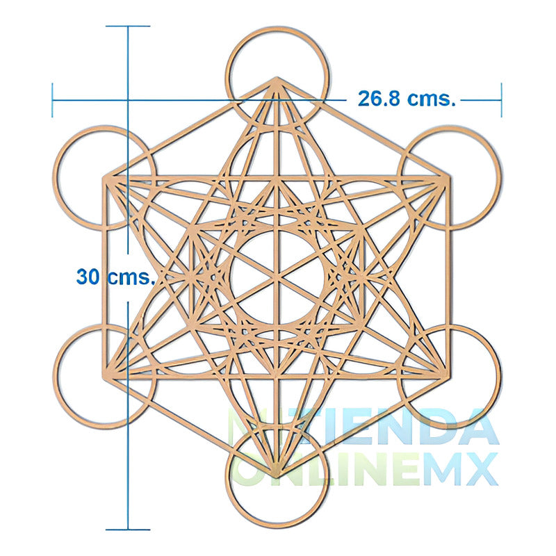 Cuadro Cubo Metatron Deco Muro Pared Decoración 30x27