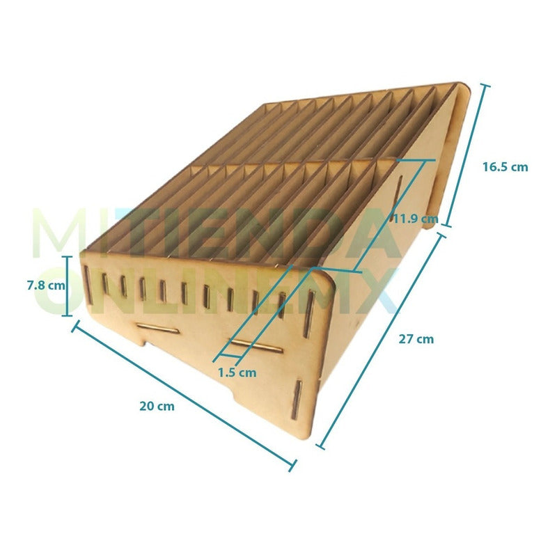 Caja Comandero Organizador Mdf Con 20 Espacios