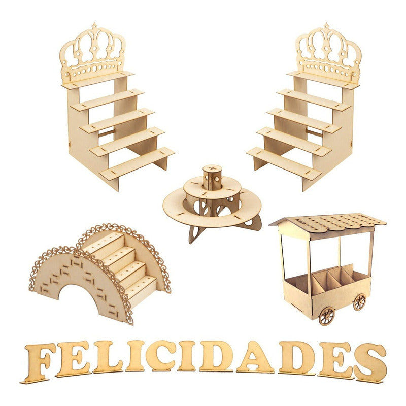 Muebles Para Mesa De Postres Y Dulces Xv Para Fiesta Kit E