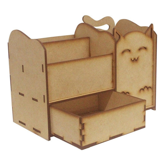 Organizador Lapicera Escritorio Gatito Mdf 3mm