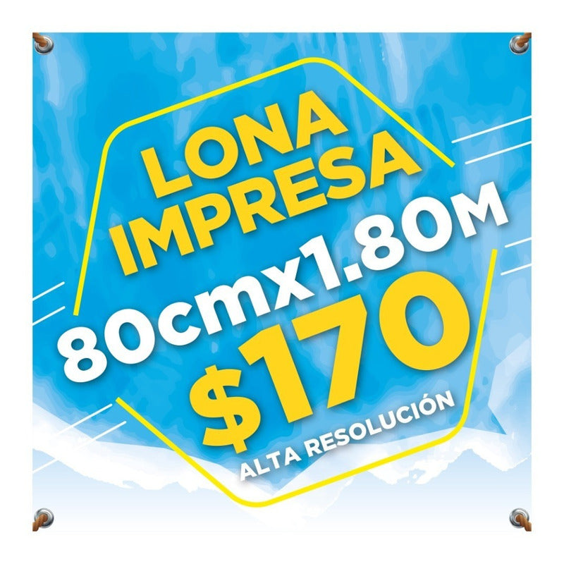 Lona Impresa 0.80x1.80m Personalizada Publicidad Anuncio