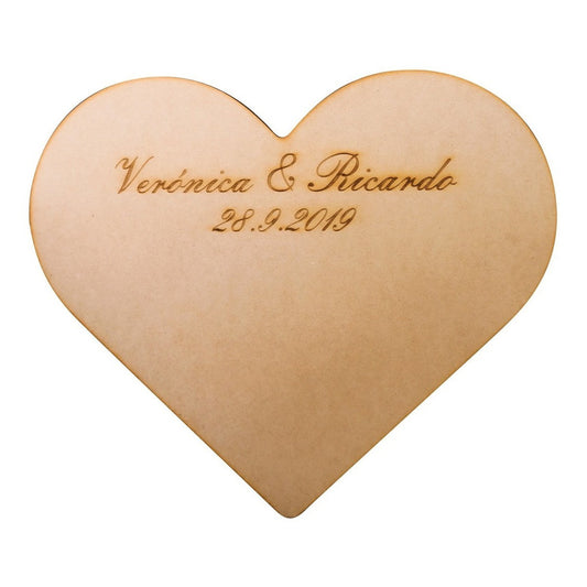 Corazon Firmas Personalizado Boda Recuerdo San Valentin Mdf