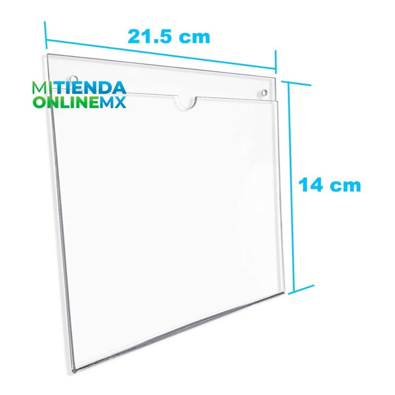 Porta Hojas Media Carta Horizontal Acrílico De 3mm Pack 30