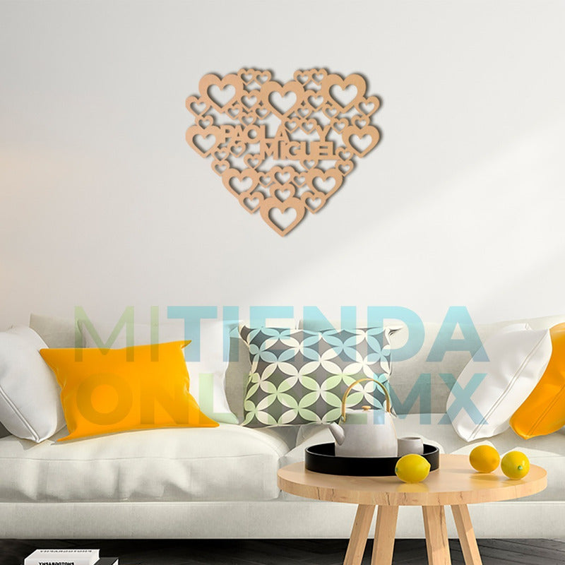 Cuadro Nombre Personalizado Love San Valentin - 50x43 Cm