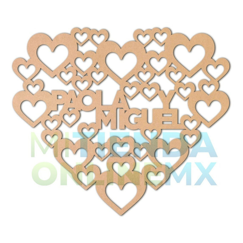 Cuadro Nombre Personalizado Love San Valentin - 50x43 Cm