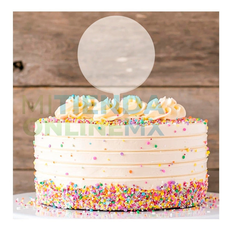 Cake Topper Circular Acrilico 3mm - 10 Pzs.