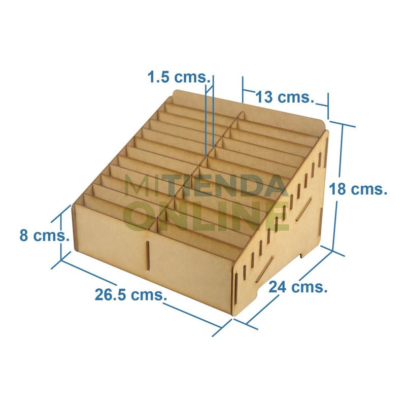 Caja Comandero Organizador Mdf Con 24 Espacios