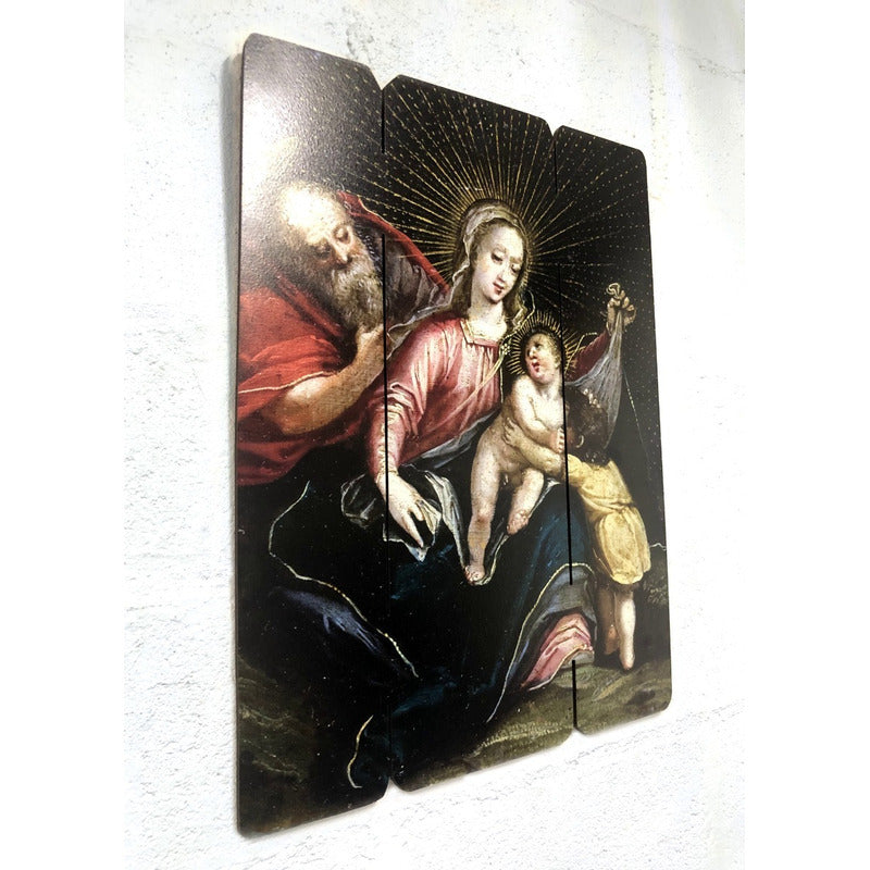 Cuadro Virgen Sagrada Familia Impresión Directa Mdf 60x46cm