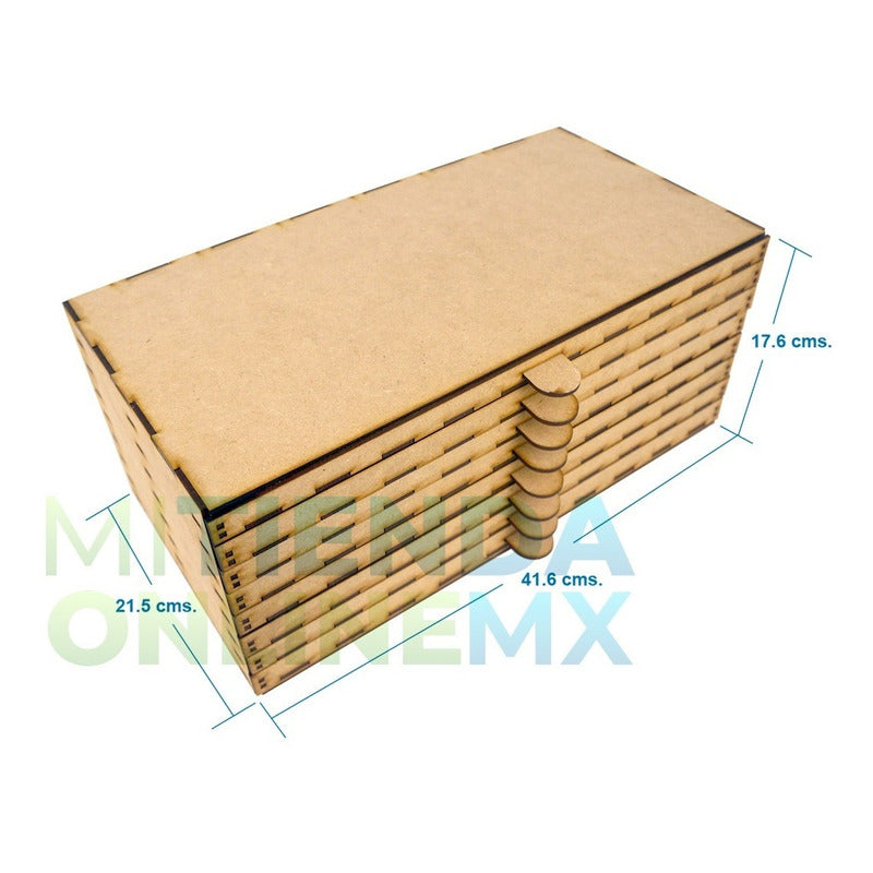 Caja Organizador Para Lápices De Colores Arte Mdf 3 Mm