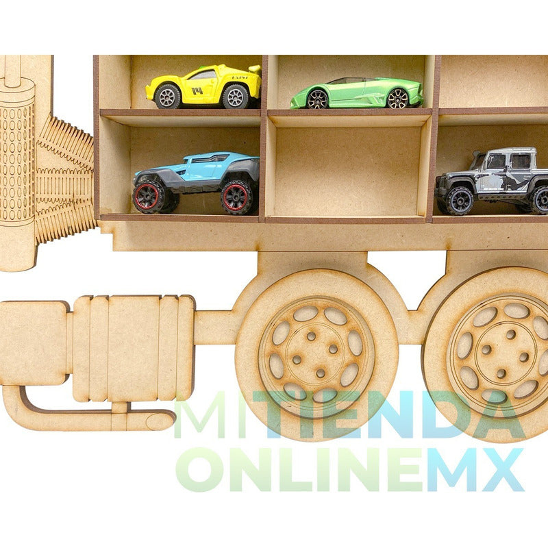 Exhibidor Coleccionador Repisa Trailer Camión Hot Wheels Mdf