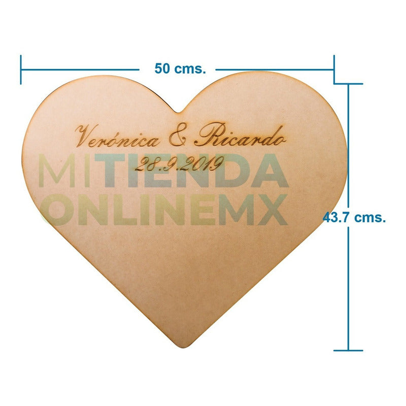 Corazon Firmas Personalizado Boda Recuerdo San Valentin Mdf