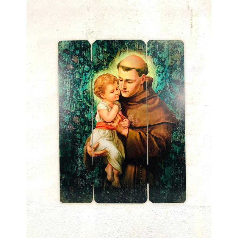 Cuadro San Antonio Niño Dios Impresión Directa Mdf 30x25cm