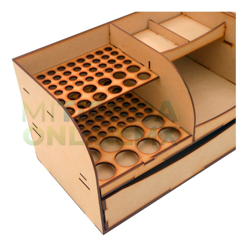 Caja Organizador Escritorio Pinceles Herramientas Mdf 3mm